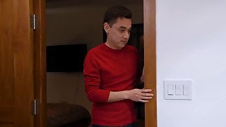 Big breasts blonde mom shows her tits and gets that dck