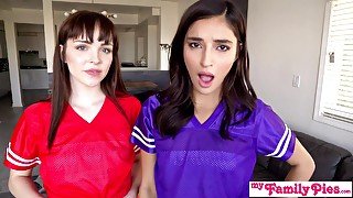 Free Premium Video Football Bet Has Stepsisters Lulu Chu Emily Willis Katie Kush Fucking Stepbro Hard!