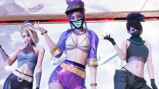 [MMD] Aespa - Savage Akali hot kpop striptease league of legends KDA