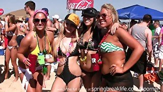 Texas Beach Party - Amateurs public flashing