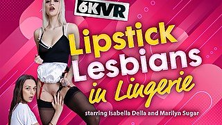 Lipstick lesbians in lingerie starring Marilyn Sugar and Isabella Della