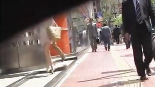 Street sharking encounter with lusty little Japanese hoe being nicely fooled