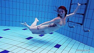 Russian Redhead Big Tits Model Katrin Privsem Swimming