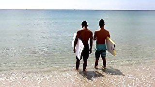 DylanLucas Latino Surfer Hunk Tops His Buddy in Cabana