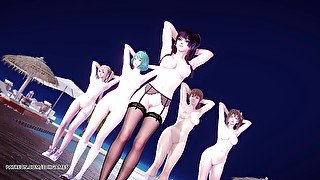 [MMD] 2 Phut Hon Sexy Naked Dance Marie Rose Tamaki Misaki Kasumi Nyotengu Doa Uncensored Hentai