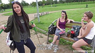 Three Drunk Girls Share Dick In Public - point-of-view