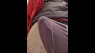 Rubbing my bulging cock under my pants and moaning