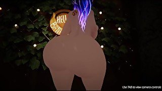 Big butt dancing to the music (butt expansion)