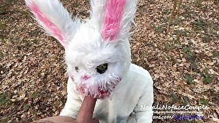 Horror Porn - Easter bunny finds me in the woods sucking my dick Fucking him doggy style CUM ON FACE