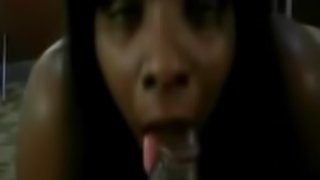 Ebony amateur babe sucking big black dick here