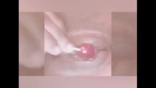 Bouncing The Pussy, Fucking It with a Lolly Then Sucking It