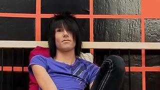 Brandon White wastes no time enjoying his emo cock