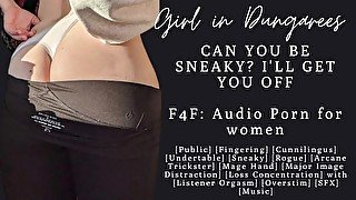 F4F  ASMR Audio Porn for women  Sneaky fingering turns into sneaky cunnilingus  Hold the moan