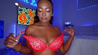 Horny ebony Daya Knight sucks and rides a white man