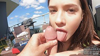 Lucky Cameraman Gets A Pov Blowjob Outdoors Between The Scenes Cum In Matty Mila Perez Mouth