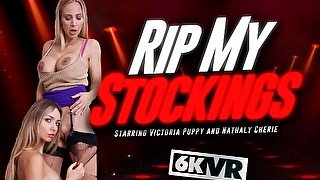 Rip my stockings starring Victoria Puppy and Nathaly Cherie