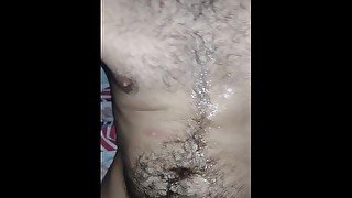 Young Bear takes a big load and huge cumshot in belly and chest