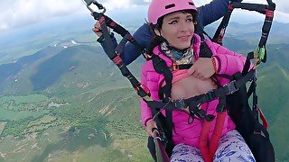 Squirting While Paragliding In 2200 M Above The Sea ( 7000 Feet )