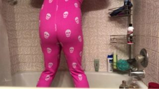 Peeing her pajamas 