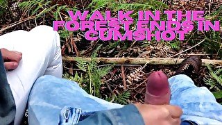 Ride with my girlfriend in the forest ends in a lot of cumshot