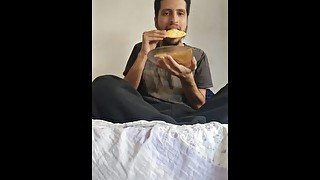 Dude eating a few pastrys I love doing mukbangs