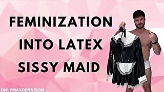 Feminization into latex sissy maid