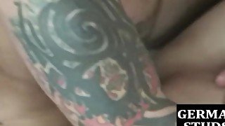 Tattooed euro breeding german ass for facial