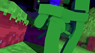 She Makes A Mess Out Of His Minecraft Zombie Dick