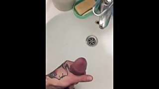 Tattoo boy jerking for here