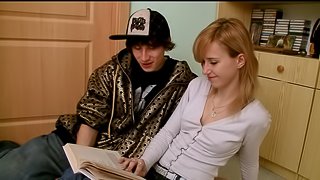 Teen couple fucks instead of homework