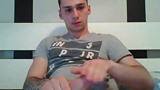 Cute Boy with Thick Dick Shoots Cum on Cam