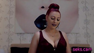 Hot strict redhead lady on cam