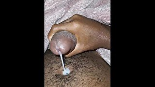 Watch me cum(come) on youur  face  Playing with big black dick  Cumshot  offload  South  African