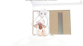 3D Hentai POV Emilia footjob your cock