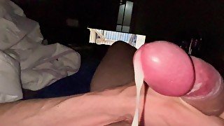 Big Pumped Dripping Hot precum leaks before cum shot spray