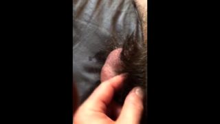 Mature Man Rubbing his Small Hairy Chubby Cock