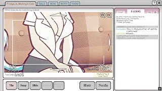 Nicole Risky Job [Hentai game ] Ep.4 the camgirl masturbated while looking at her tits