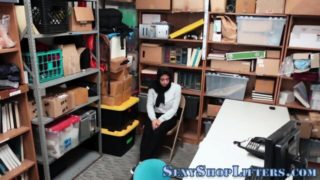 Busty teen shoplifter in hijab