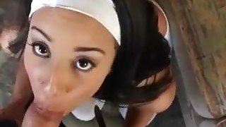 Black Ex Girlfriend In Exercise Clothes Sucking Dick Pov