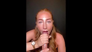 FOXY_RED_X BLOWJOB QUEEN GIVES EXTREME SLOPPY, ROUGH THROAT FUCK WITH CUM LOAD ENDING, POV