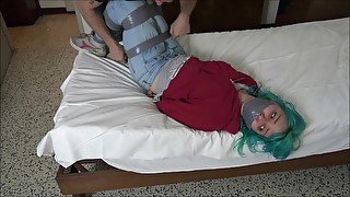 Italian College Girl: Tape Bound, Panty Gagged and Carried Over His Shoulder!