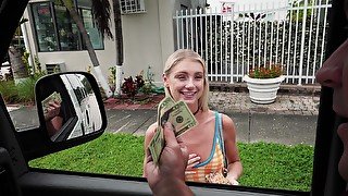 Teen with skinny forms accepts cash to fuck on cam