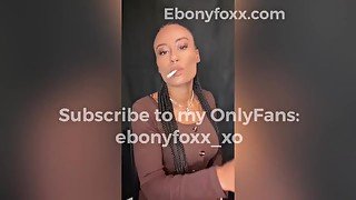 Ebony Foxx Sensually Smoking