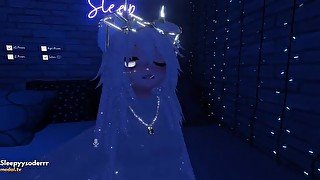 Girl masterbates in vrchat and moans