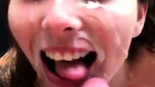 Pov homemade amateur facial cumshot and blowjob