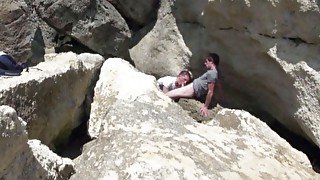 Straight fucking gay in exhib common beach