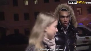 Amazing buxomy Russian Marika having a good interracial fucking in public place