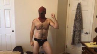 Spiderman Strip Tease, Cock, & Asshole Play