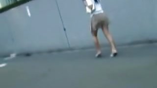 Breathtaking Japanese darling getting pulled in hot street sharking