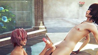 Yaoi Femboy - Fer Handjob in spa